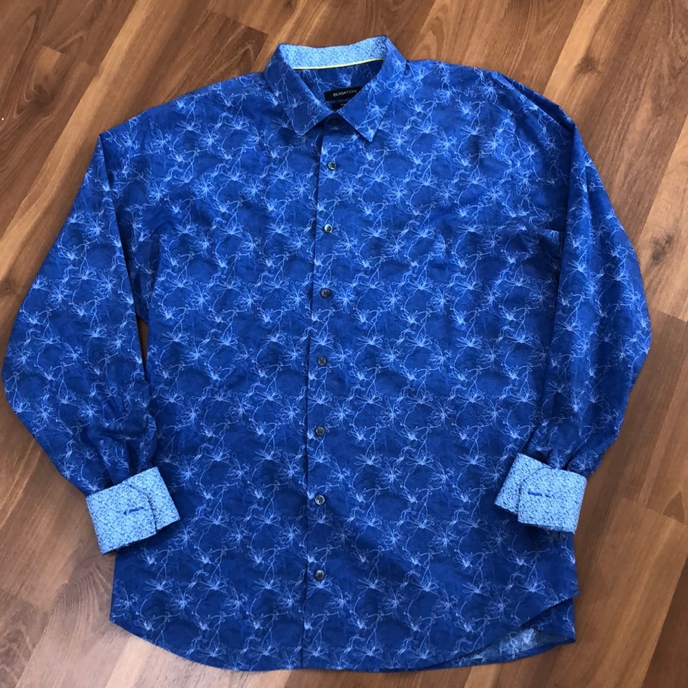 Bugatchi Uomo Men's Long Sleeve Casual Blue Button - Picture 9 of 9